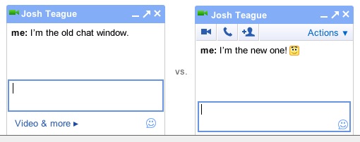 Chat with and without toolbar.